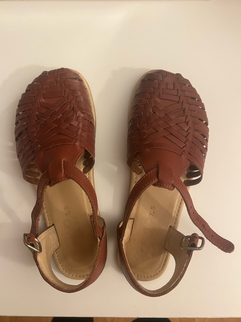 Woven Leather Barefoot Huarache Sandals - Picture 2 of 8